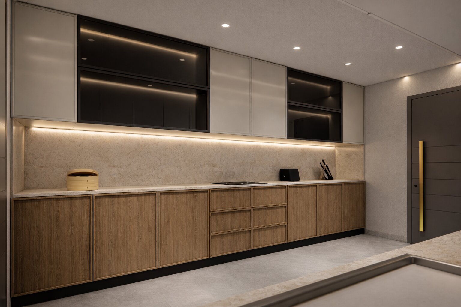 Modern Luxury Residence at Ireo Gurgaon Hills, Gurugram – A 5000 Sq. Ft. bespoke home designed with contemporary aesthetics, refined material palette, and functional luxury. The residence seamlessly blends warm textures, premium finishes, and sophisticated spatial planning to create an elegant living experience.