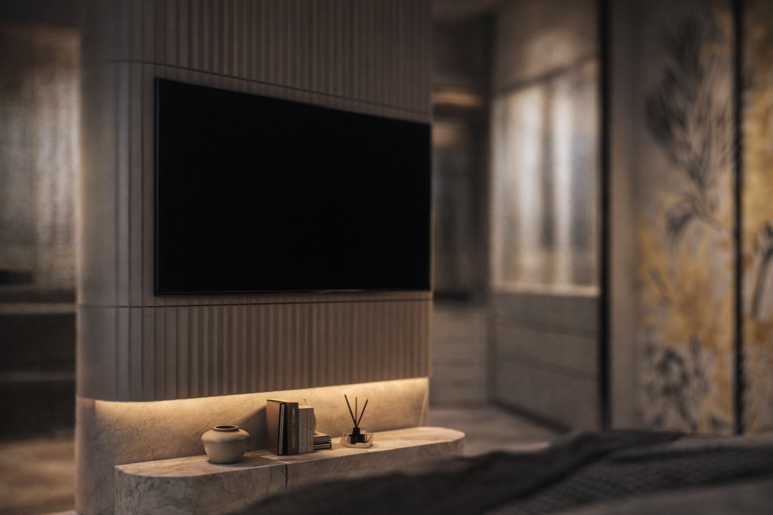 Modern Luxury Residence at Ireo Gurgaon Hills, Gurugram – A 5000 Sq. Ft. bespoke home designed with contemporary aesthetics, refined material palette, and functional luxury. The residence seamlessly blends warm textures, premium finishes, and sophisticated spatial planning to create an elegant living experience.