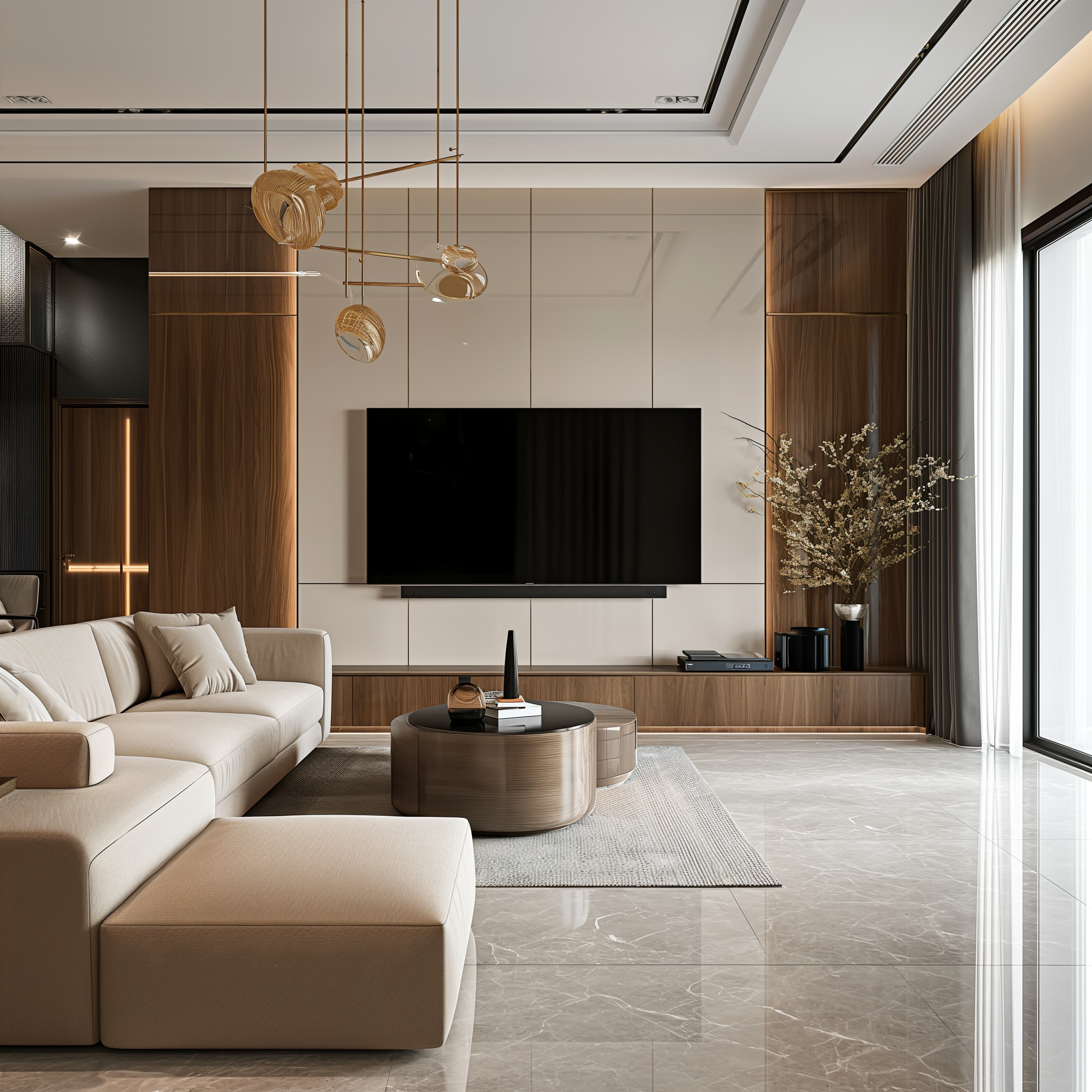 A tropical modern luxury villa featuring landscaped courtyards, reflective water bodies, contemporary architecture, bespoke interiors, and a seamless connection between nature and modern living.