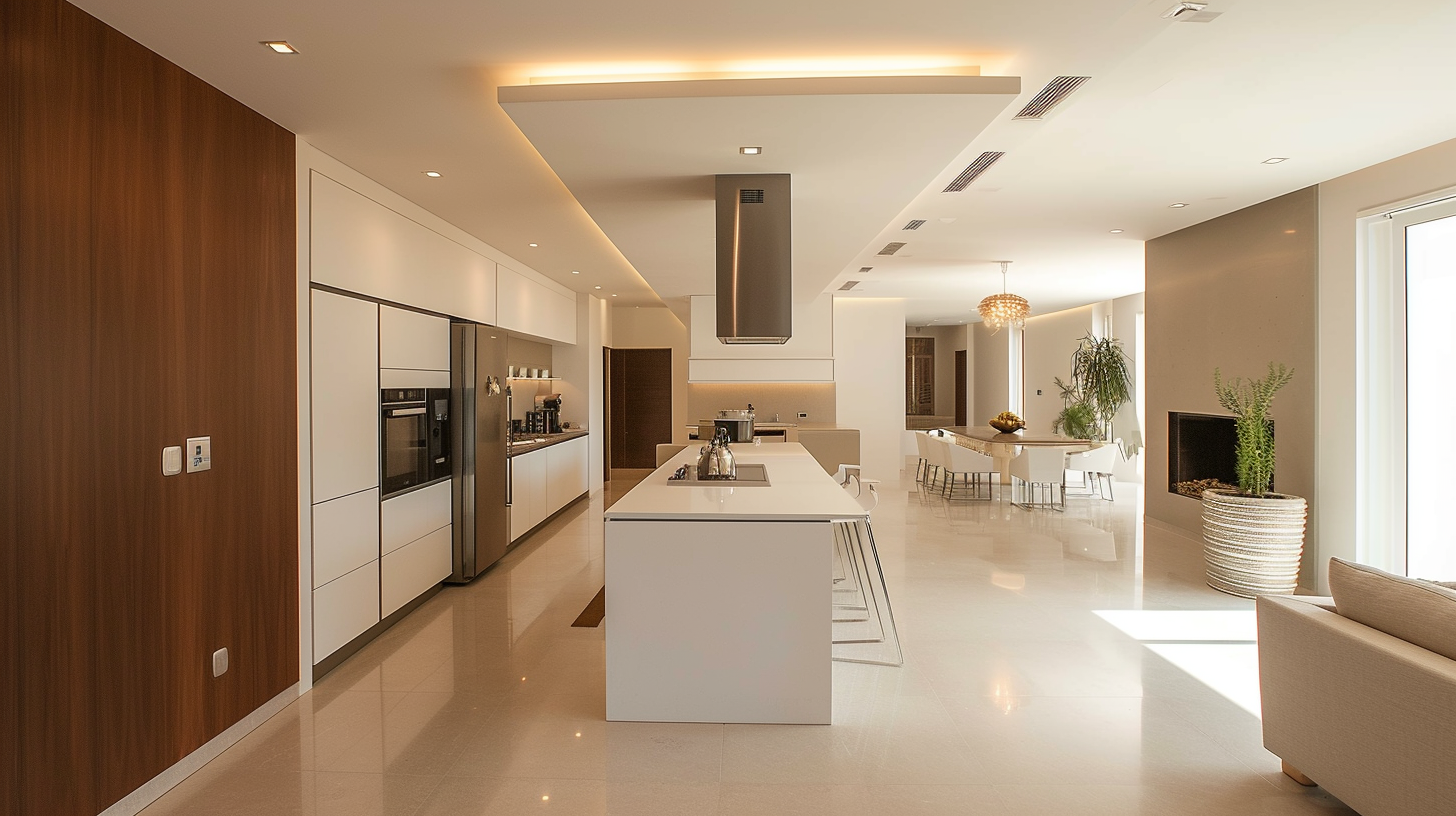 A tropical modern luxury villa featuring landscaped courtyards, reflective water bodies, contemporary architecture, bespoke interiors, and a seamless connection between nature and modern living.