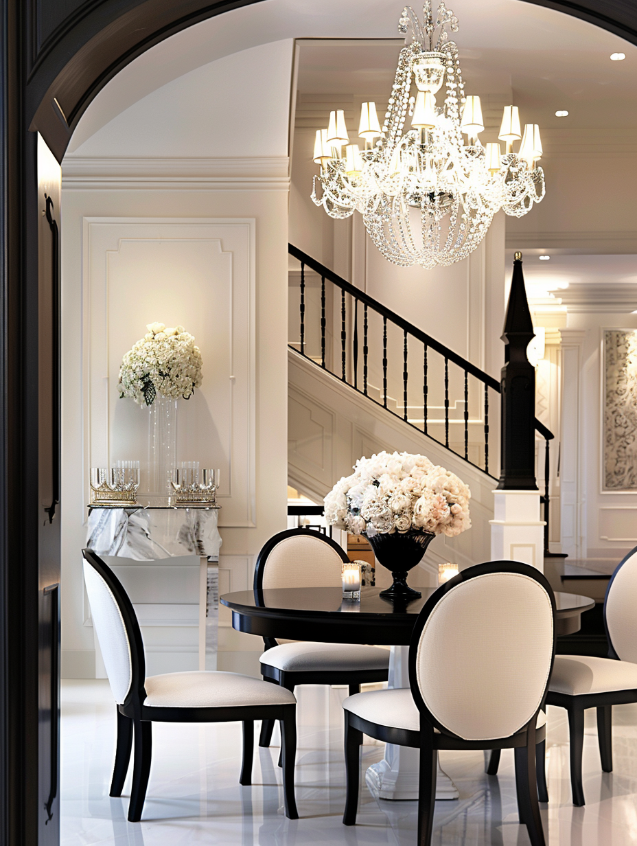 A luxury neo-classical villa in Chandigarh featuring elegant architecture, curated interiors, grand chandeliers, bespoke detailing, and resort-style outdoor living.