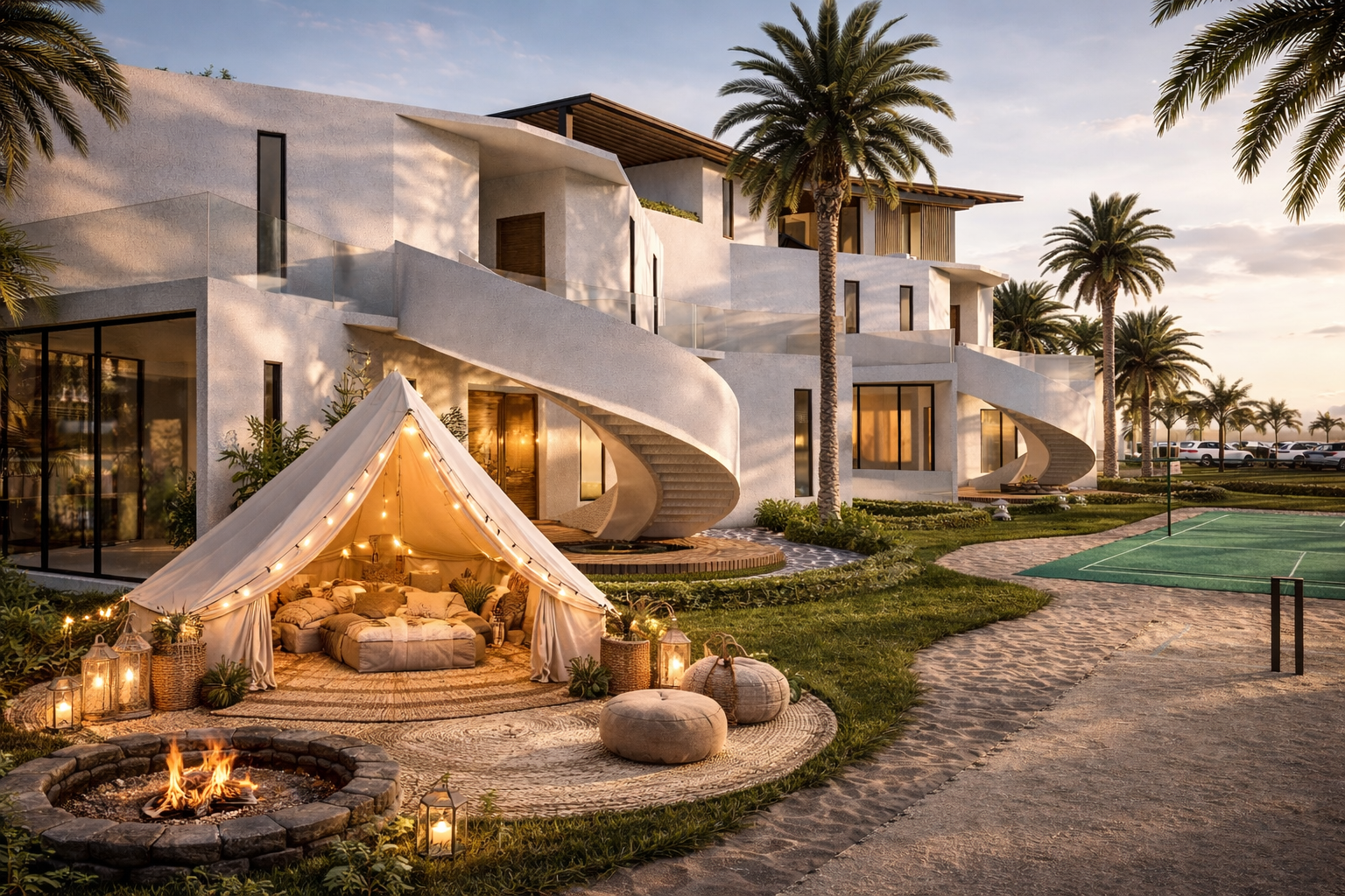 A premium luxury resort in Greater Noida designed to deliver an exclusive hospitality experience. The project features contemporary villas, private pool suites, waterfront leisure spaces, wellness amenities, landscaped gardens, and world-class recreational facilities, creating the perfect blend of luxury, comfort, and nature-inspired living.
