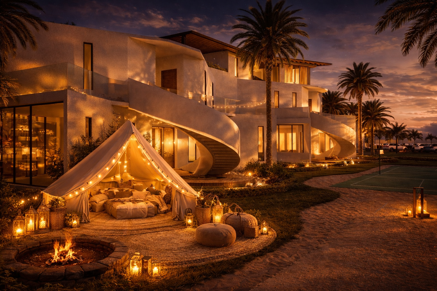 A premium luxury resort in Greater Noida designed to deliver an exclusive hospitality experience. The project features contemporary villas, private pool suites, waterfront leisure spaces, wellness amenities, landscaped gardens, and world-class recreational facilities, creating the perfect blend of luxury, comfort, and nature-inspired living.